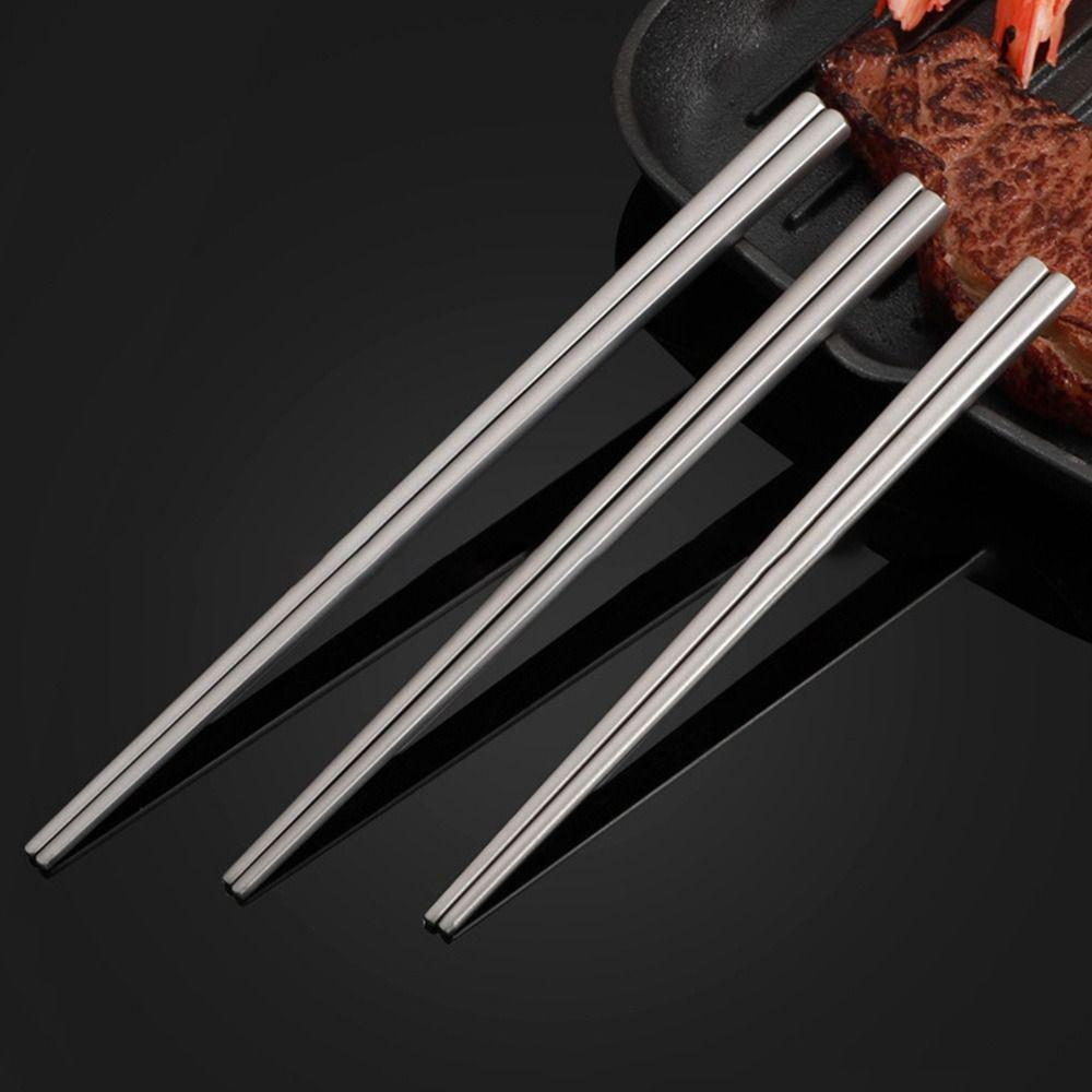 Environmental Titanium Spoon Long Handle Cutlery Fork Chopsticks Outdoor Camping Fork  Outdoor Tool