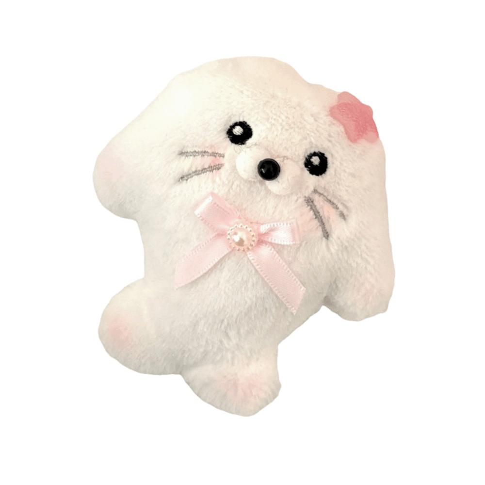 Pendentif phoque en peluche kawaii, porte-clés phoque doux et duveteux, cadeau de Noël