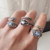 Xiaomi 925 Sterling Silver Rings for Women Couple Minimalist Handmade Retro Moonstone Ring Fine Jewelry Gift Prevent Allergy