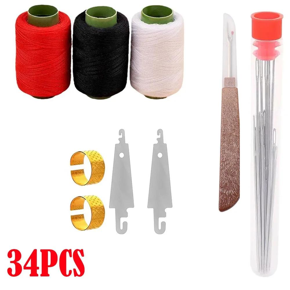 Set di Strumenti da Cucito Multiuso da 31/34/37 Pezzi con Ago Superiore Kit Ago e Filo Facile per Cucire Ago da Cucito per Trapunta per Cucire Trapunte