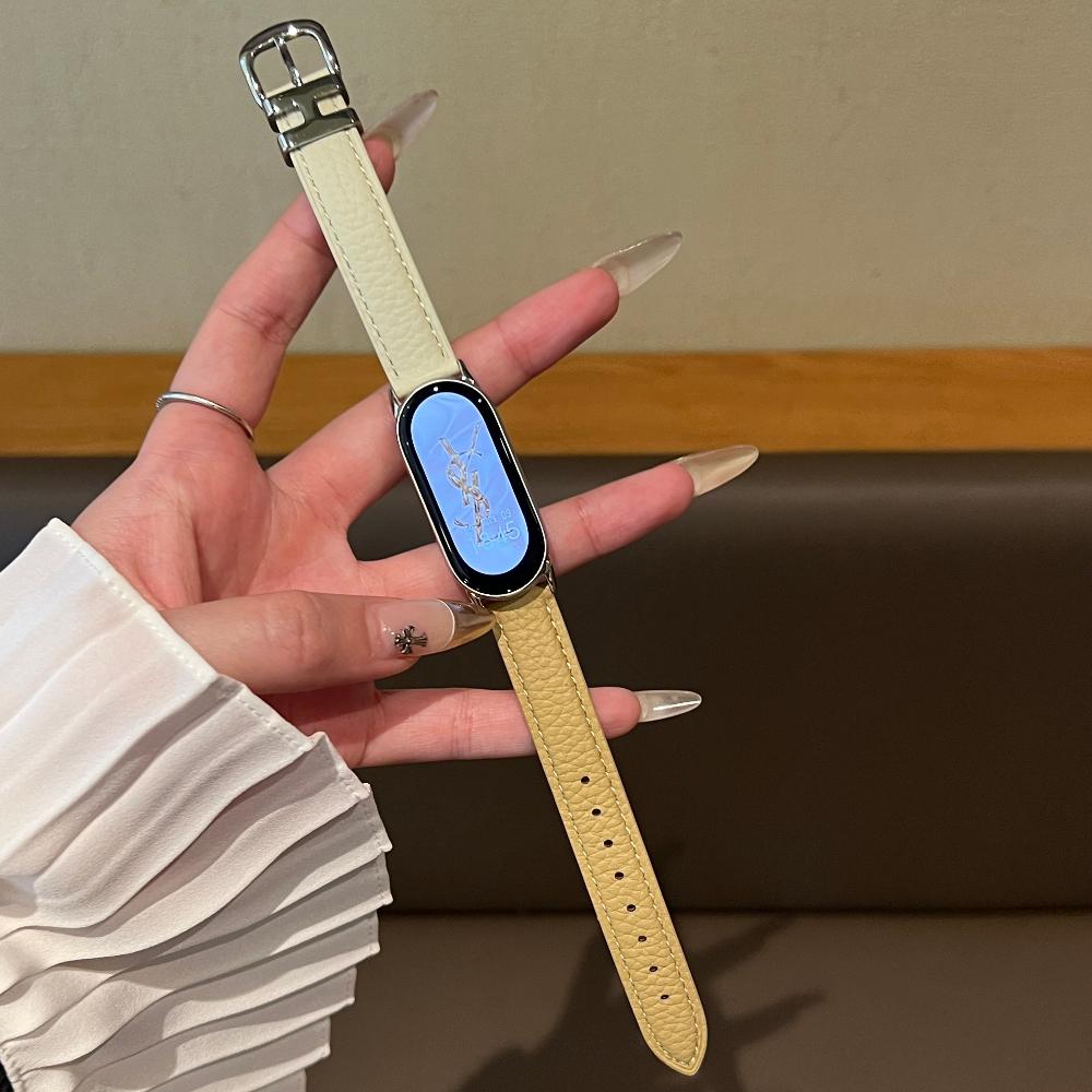 For Xiaomi Smart Band 10 Leather Watch Band Mi 9Pro New Design H Buckle Strap For Huawei Band 8/Fit4/Fit3 Cattle Hide Band Xiaomi Accessories