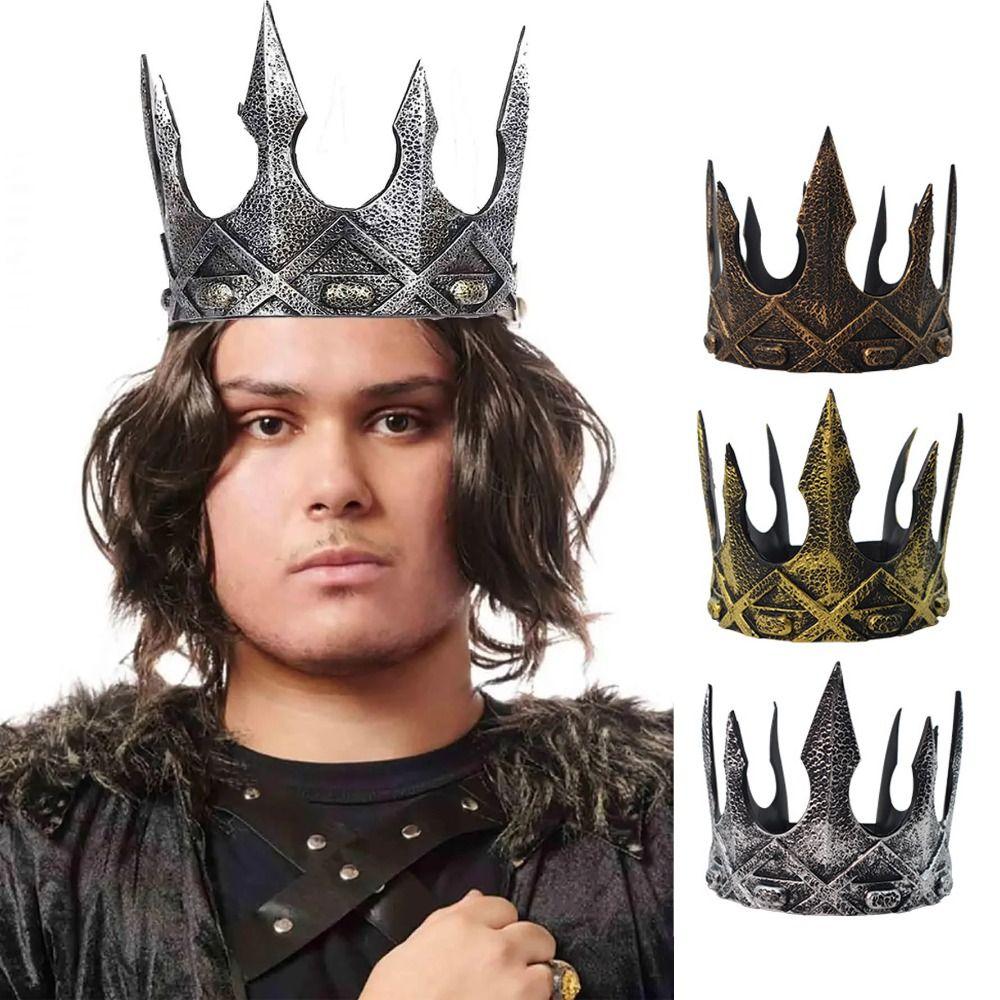 Hair Hoop PU Prince Crowns Bar Mitzvah Crown Round Tiaras Simple King Crown  Wedding