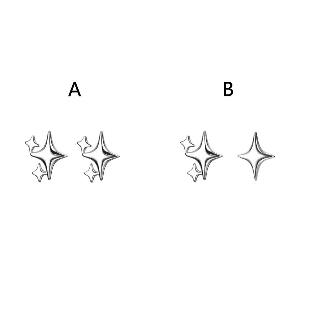 925 stempel Silber Stern Ohrringe Silber Asymmetrie Ohrringe Neue Ohr Stud Frauen