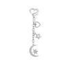 Heart & Star Keychain Pendant - Cute Peach Heart and Moon Design Bag Accessory