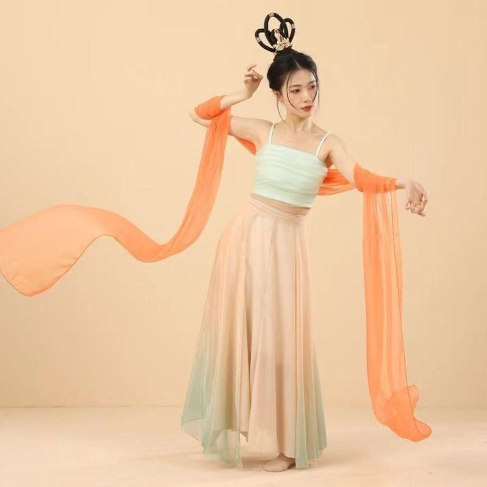 Traditional Chinese Ancient Dance Ribbon Chiffon Dance Performance Ribbon Hanfu Long Shawl