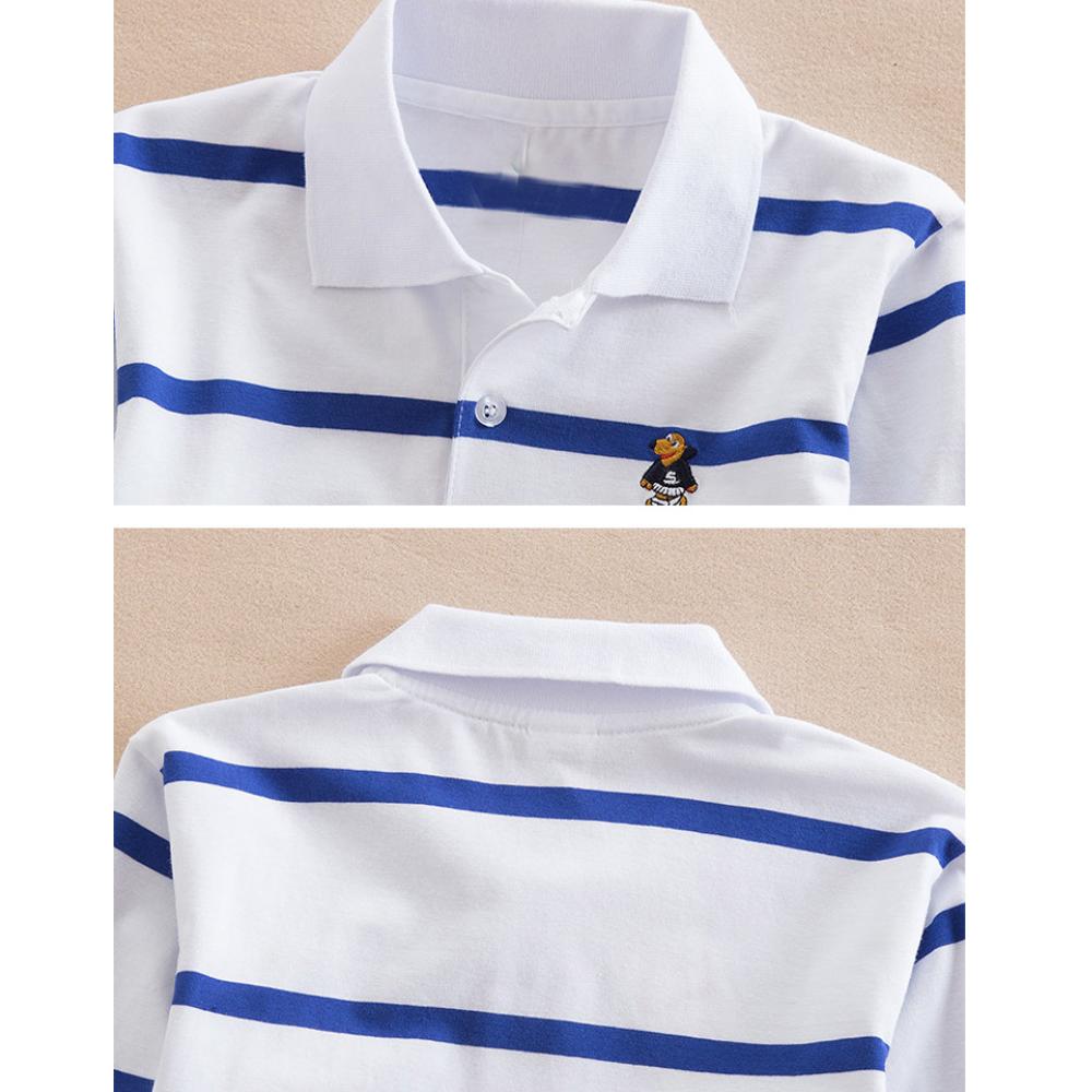 YUBAOBEI Boys Polo Shirt Spring and Autumn Children Clothing Long Sleeved Lapel Stripe T-Shirt for 1-13 Years Old Kids
