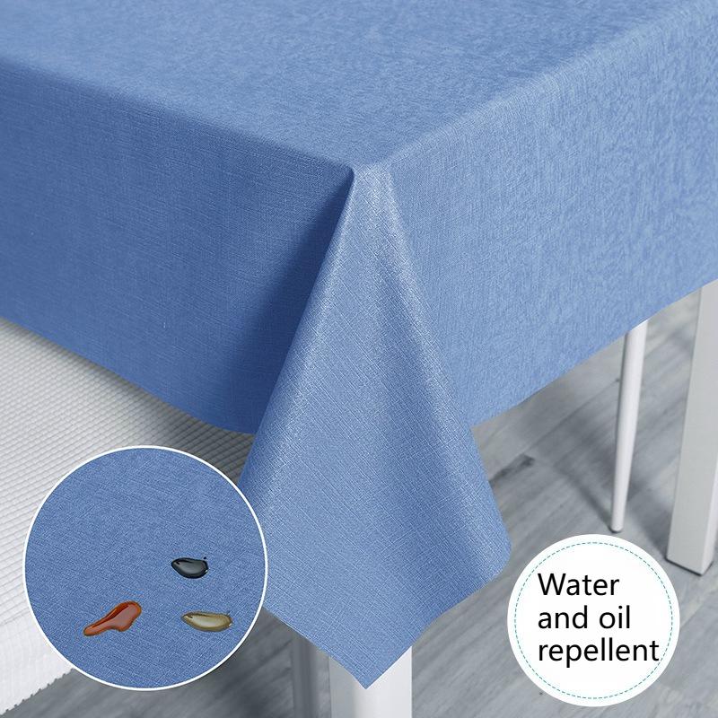 Wasserdichte und ölabweisende Tischdecke Nordisch Einfarbig Rechteckig Staubdicht PVC Hohe Temperatur Tischmatte Haushalt Anti-Rutsch