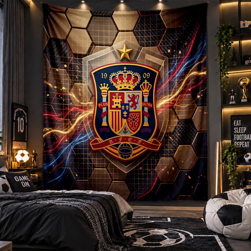 Wall Hanging Tapestry Spain Football Print Cloth for Living Room Bedroom Home Decor