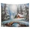 Nordic Christmas Tapestry Watercolor Christmas Tree Print Bedside Hanging Cloth Bedroom Background Cloth