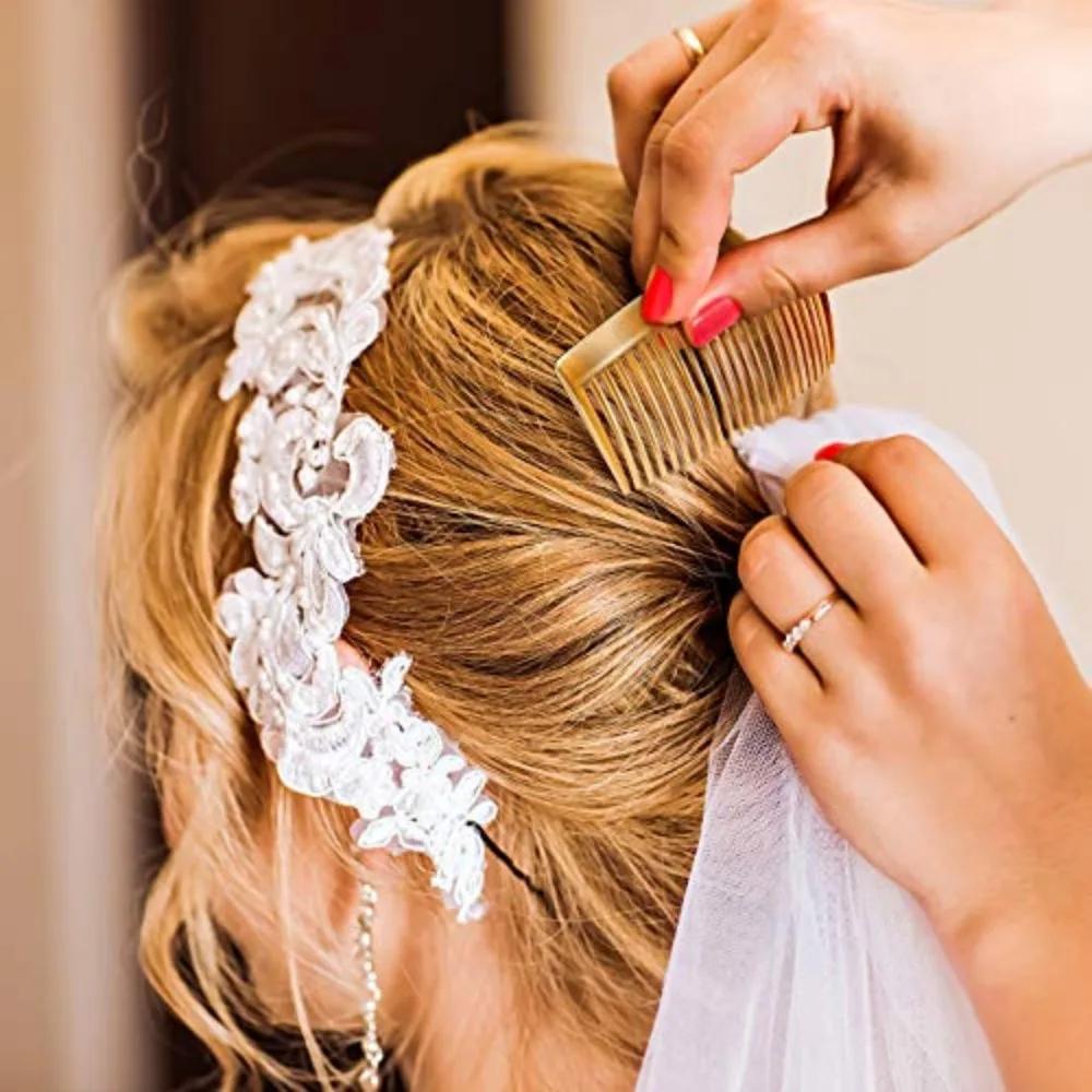 Women Hair Comb Accessories French Hair Side Combs Plastic Twist Decorative Clips with 11/23 Teeth Wedding Veil clip for Women