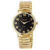 Montre - EXCELLANC - Siham - Doré - Cadran Noir - Bracelet Acier Extensible