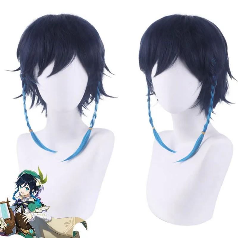 

Genshin Impact Twenty косплей парик аниме костюмы на Хэллоуин для женщин игра продажа Wendi Venty 35CM чёрный