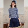 Women's Retro Contrast Stripe Long Sleeve T-Shirt