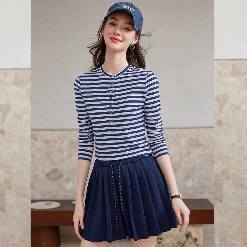 Women's Retro Contrast Stripe Long Sleeve T-Shirt