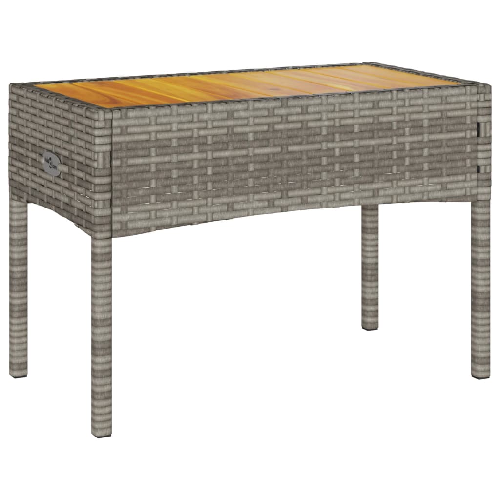 2 Seater Garden Bench with Cushions and Table Grey Poly Rattan