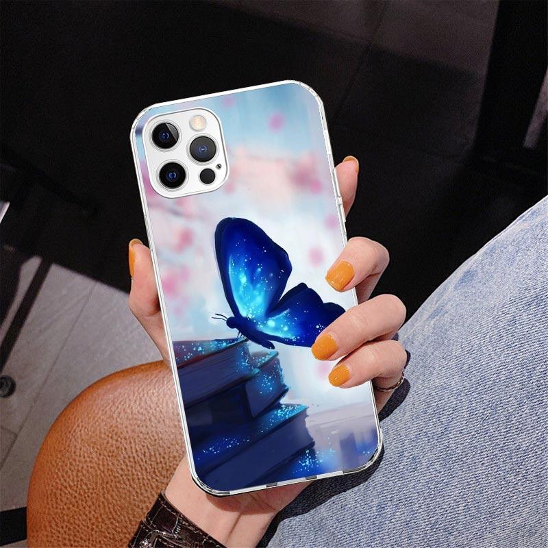Blue Butterfly Beautiful Wing Phnoe Case for Iphone 17 Air 16 16E 11 12 13 Mini 14 Plus 15 Pro Max 7 8 + SE 2020 Phone Cover Coq