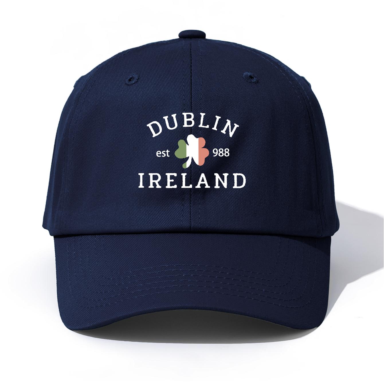 

1pc DUBLIN Print Baseball Cap for Adults, Minimalist Retro Style Casual Soft Adjustable Dad Hat, Perfect As Gift
