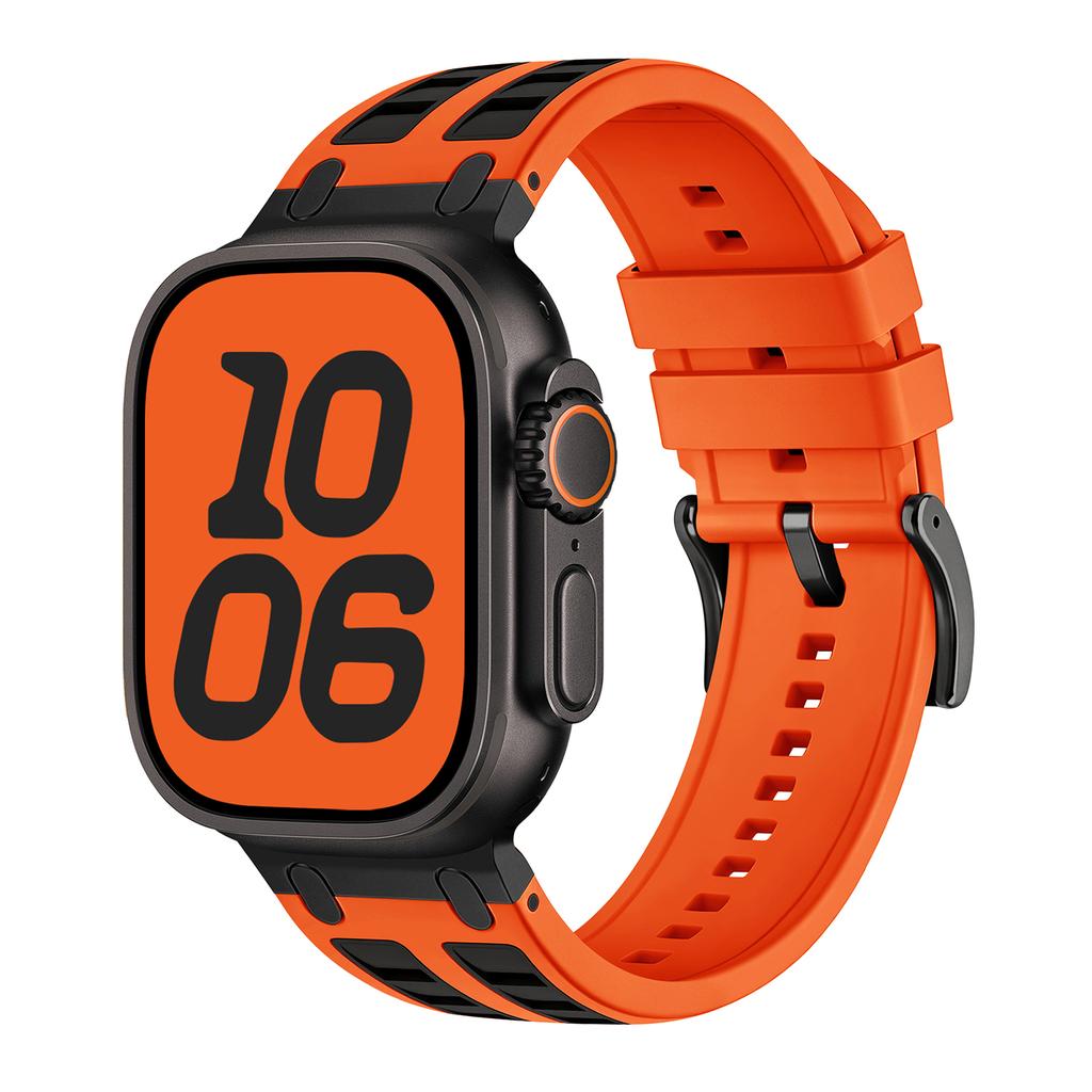 Metal Head Silicone Band for Apple Watch Ultra 3 49mm 46mm 42mm 45mm 44mm 40mm Rubber Strap for Iwatch Series 11 10 9 8 7 6 5 SE