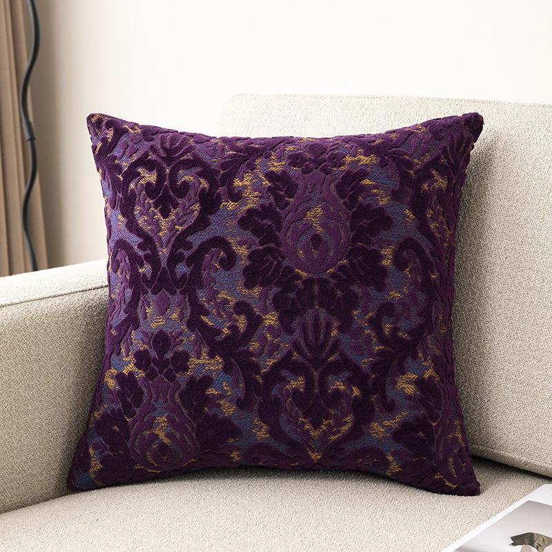 European Chenille Plush Cushion Cover Living Room Retro Plush Jacquard Pillowcase Villa Hotel Homestay Decoration Cover Office Chair Car Cushion Cover