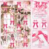 Bowknot Birthday Decortions Pink Bow Party Decor Pink Bow Banner Garland Decor for Girls Baby Shower Bridal Bowknot Theme Party Supplies