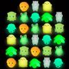 JOYFY 28 Packs Valentines Day Gift Cards with Mochi Squishy Toys Squishies Glow In The Dark Fidget Toy for Kids Gift