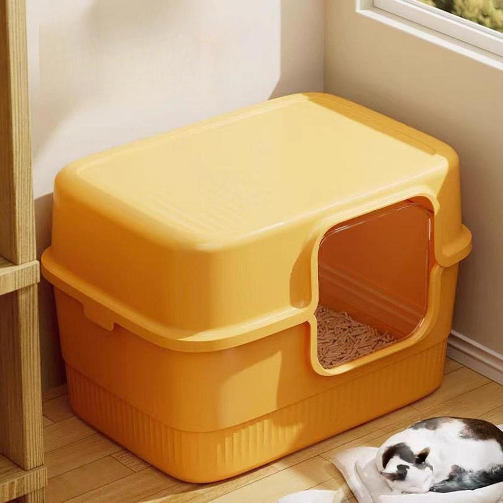 Fully Covered Pet Litter Box Portable Pet Cat Toilet Sandbox Cat Sand Box Container Enclosed Pet Litter Tray for Indoor Cats