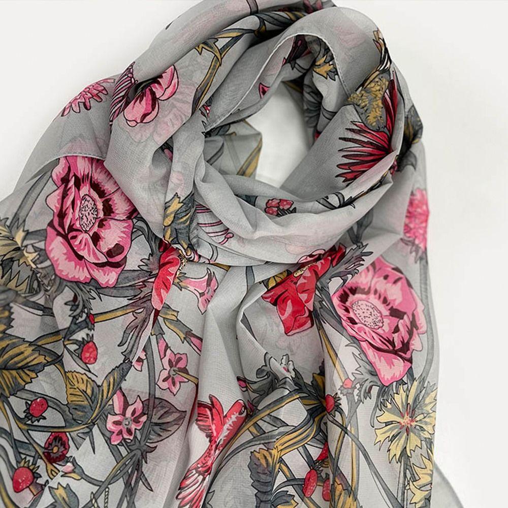 Sun-Resistant Beach Shawl Breathable Long Wraps Portable Silk Scarf  for Women