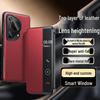 Eddga Smart Window Flip Case aus Top-Grain-Leder für Huawei Pura 70 Ultra