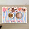 Cute Animal Silicone Diatomite Spillproof Pet Feeding Mat For Dining And Feeding