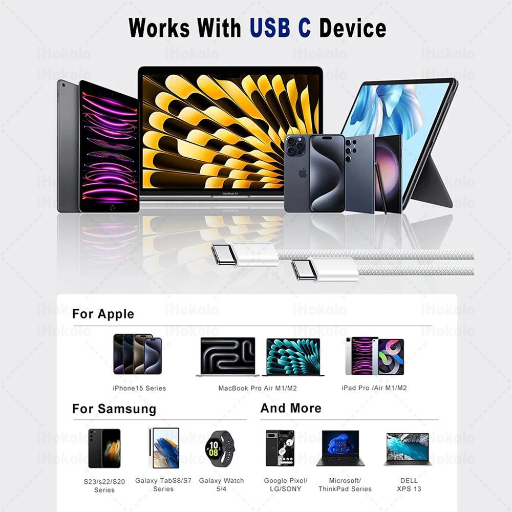 Original USB-C Cable For Apple iPhone 17 Pro Max PD 60W Fast Charging For Huawei Xiaomi Samsung Type C Weaving Cable Accessories