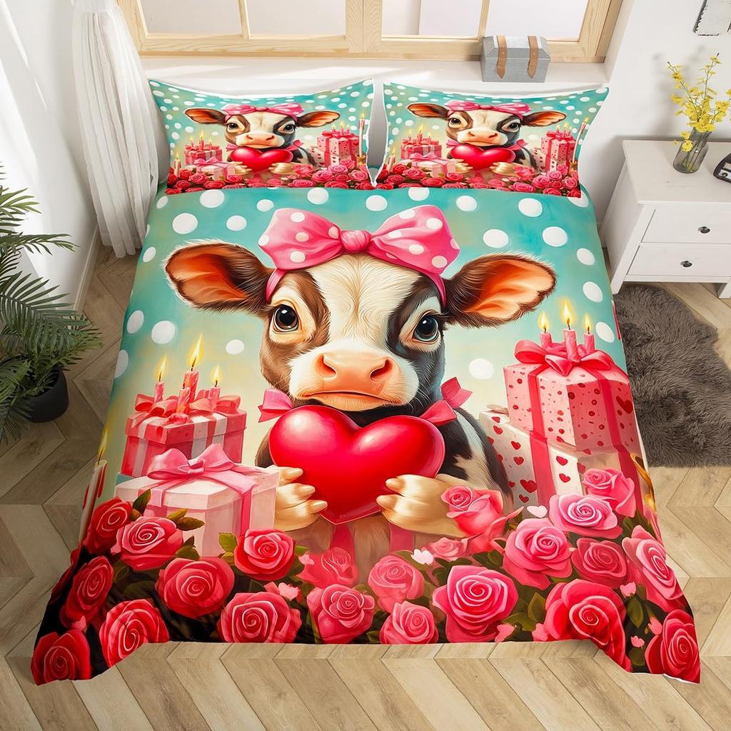 Eiffel Tower Duvet Cover,Watercolor Red Rose Bedding Set For Girls Adult Wild Butterfly Valentine'S Day Romantic Comforter Cover