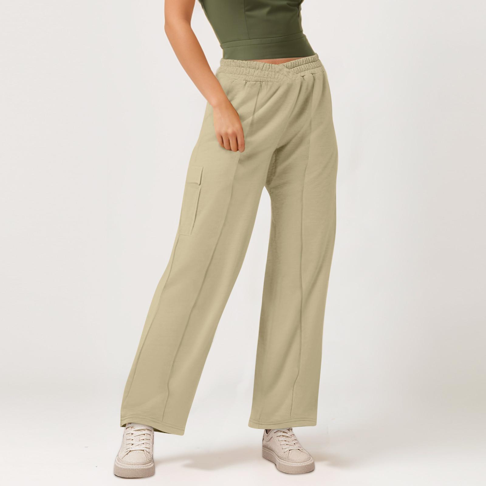 

Женская рабочая одежда, спортивные штаны, повседневные свободные флисовые брюки для бега с высокой талией, женские спортивные штаны, повседневные брюки, штаны для йоги, домашняя одежда XL хаки