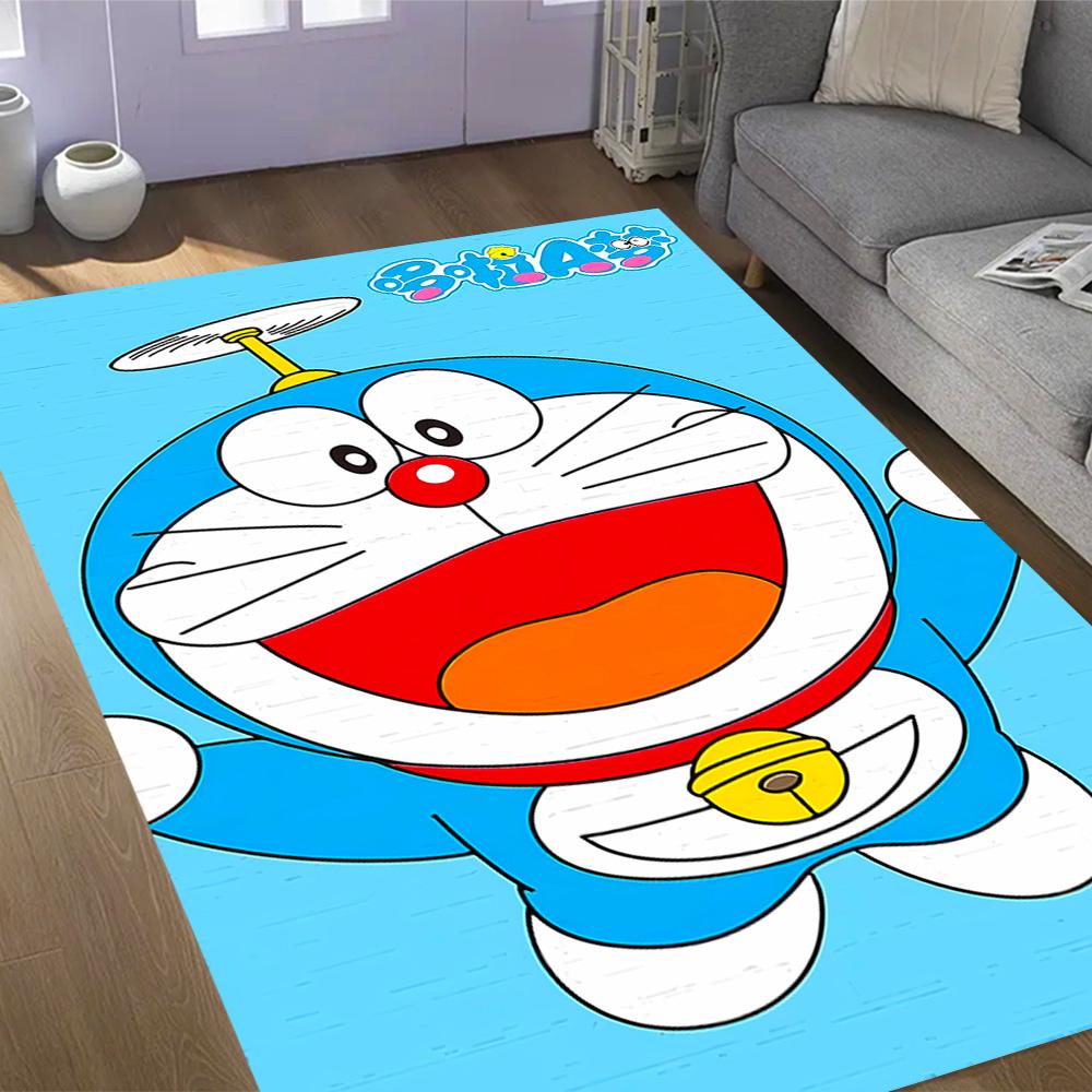 Doraemon Adventure Themed Anti-Slip Rugs - Polyester Home Decor, Suitable for Bedrooms, Living Rooms, Doorways, Studios, and Decorations