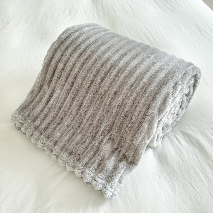 

Thickened new wide strips cut grid imitation rabbit plush milk plush flannel blanket cover blanket nap blanket machine washable 100x150cm 1pcs