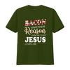 Mens Bacon Another Reason I Know Jesus Loves Me Food T Shirt Black X Large Vintage Washed Breathable Soft Versatile Stretched
