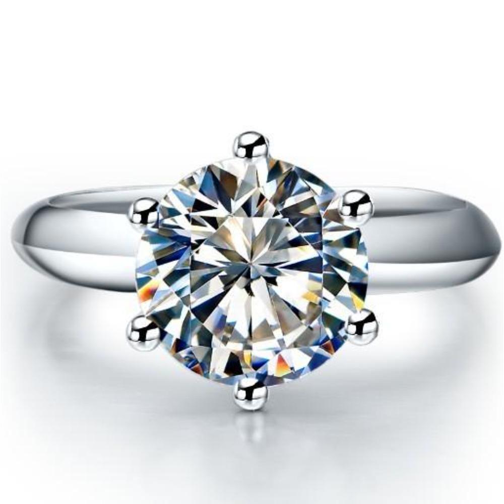 Solid 18K White Gold AU750 2CT