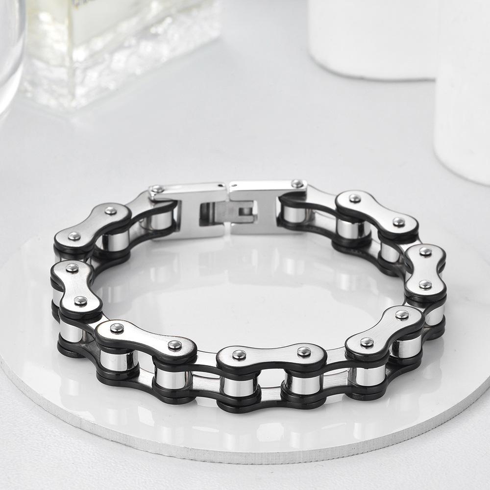 Personalized Punk Motorcycle Bracelet Stainless Steel Bracelet Fashion Silver Bicycle Chain Bracelet