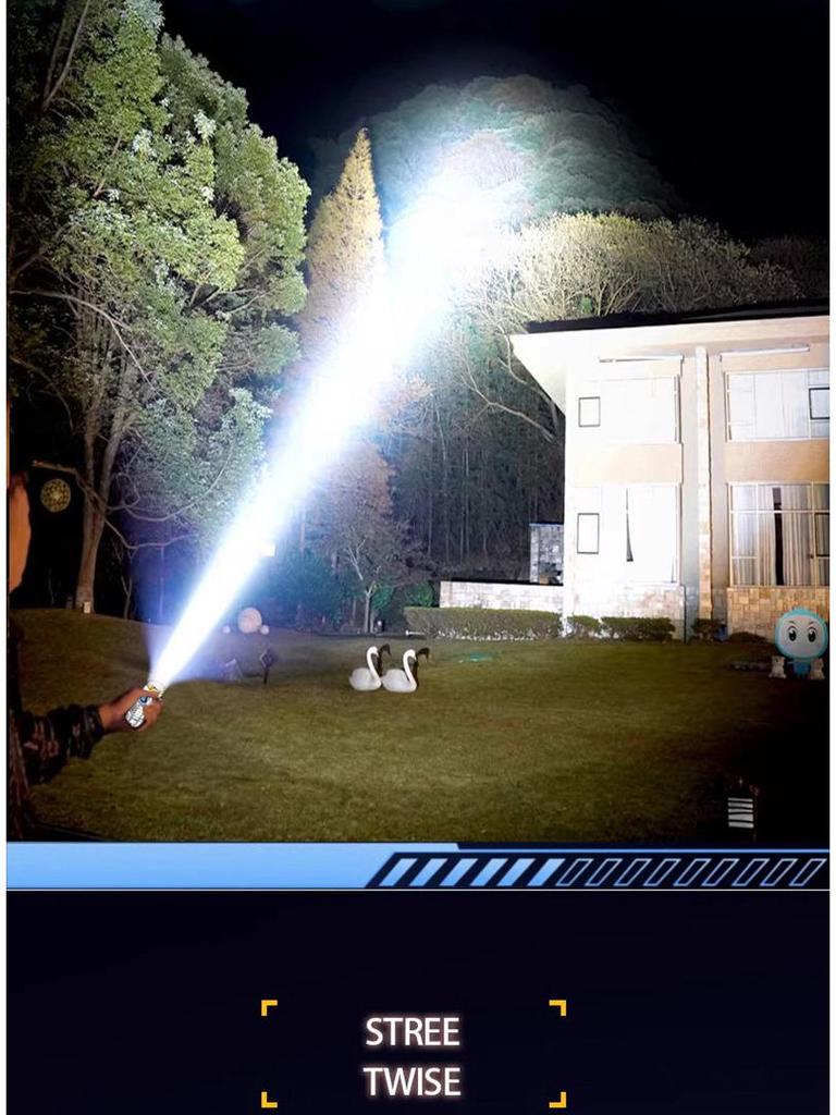Niyang Super Bright Rechargeable Three-Eyed Long-Range Flashlight
