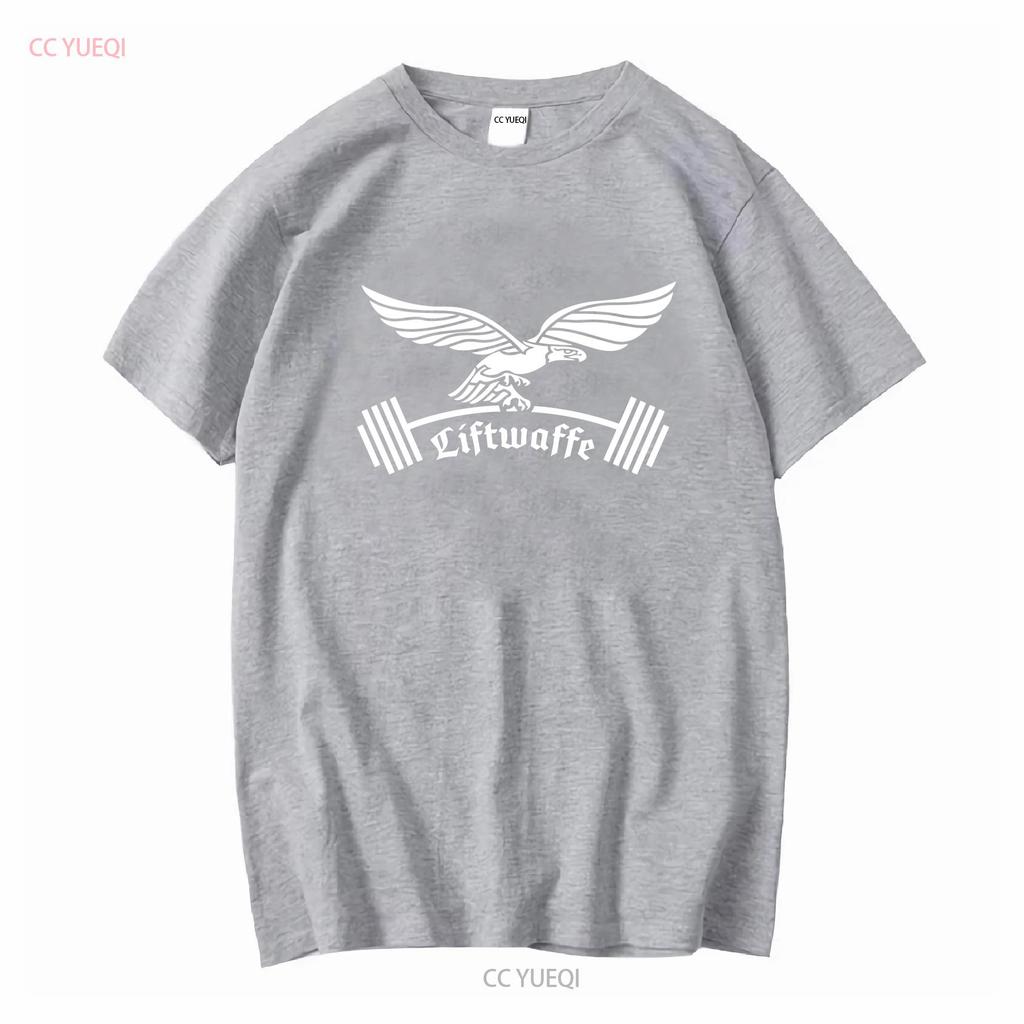 II Wojna Światowa Niemiecka Luftwaffe śmieszny trening Siłownia Wojskowy Podnoszący Ciężary T-shirt długi lub krótki rękaw vintage Prany Casual