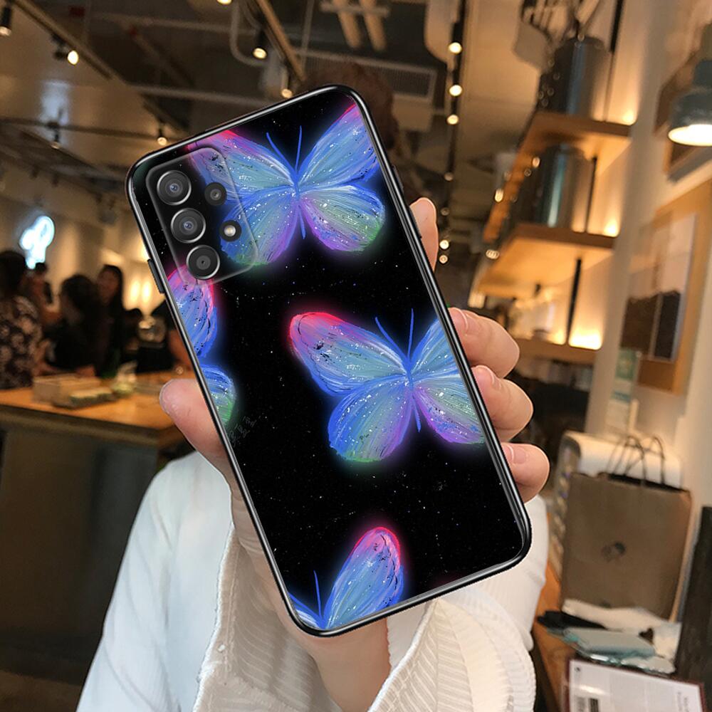 Beautiful Butterfly Pattern Phone Case Hull For Samsung Galaxy A70 A50 A51 A71 A52 A40 A30 A31 A90 A20E 5G A20s Black Shell Art