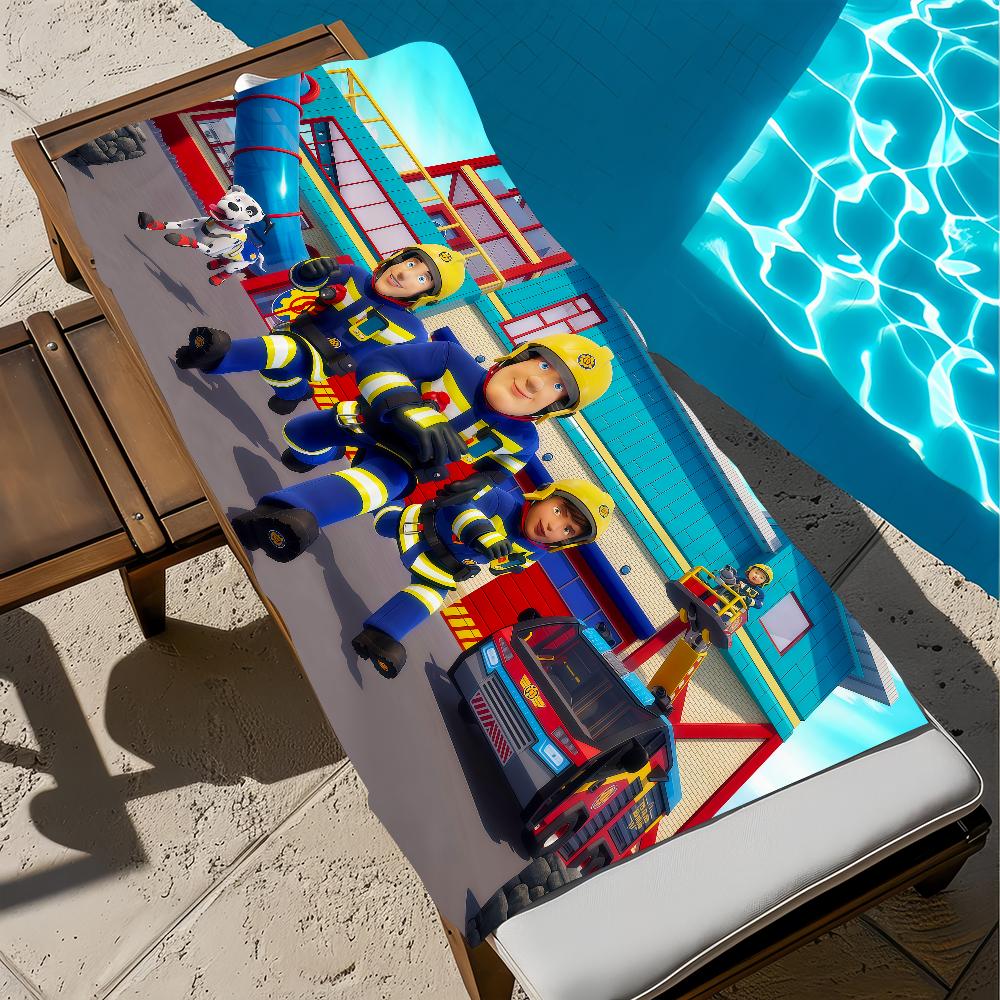 soft Beach Towels cool Trip swim art funny Pool bathing Towel Gym Spa f-F-Firemans home kid Decor Gift cartoon Holiday s-Sams