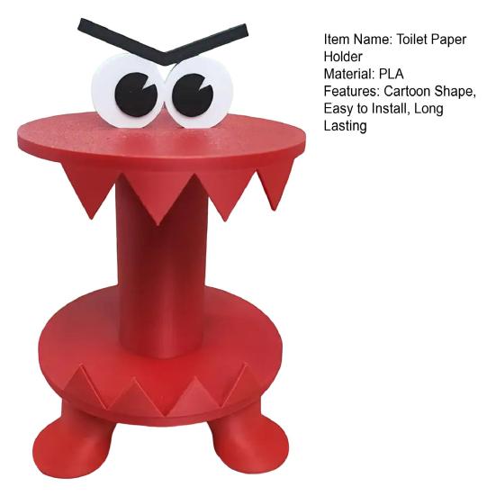 Toilet Roll Holder Paper Rack Cartoon Shape Universal Easy to Install Bathroom Free Standing Countertop Tissue Holder
