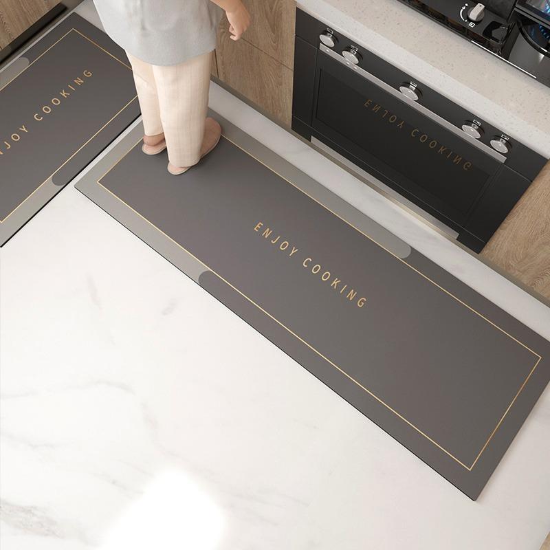 Rug for Kitchen Floor Mat Water-absorbing Non-slip Foot Mats Runway Long Carpet Black Carpets Minimalist Home Decoration Rugs