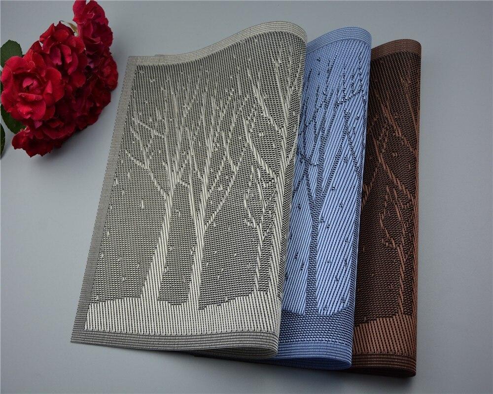 6Pcs/lot 3 Colors Blue Cartoon Dinner Placemats PVC Place Table Mats Forest Tree Tableware Dinnerware Lovely Kitchen Table Pads