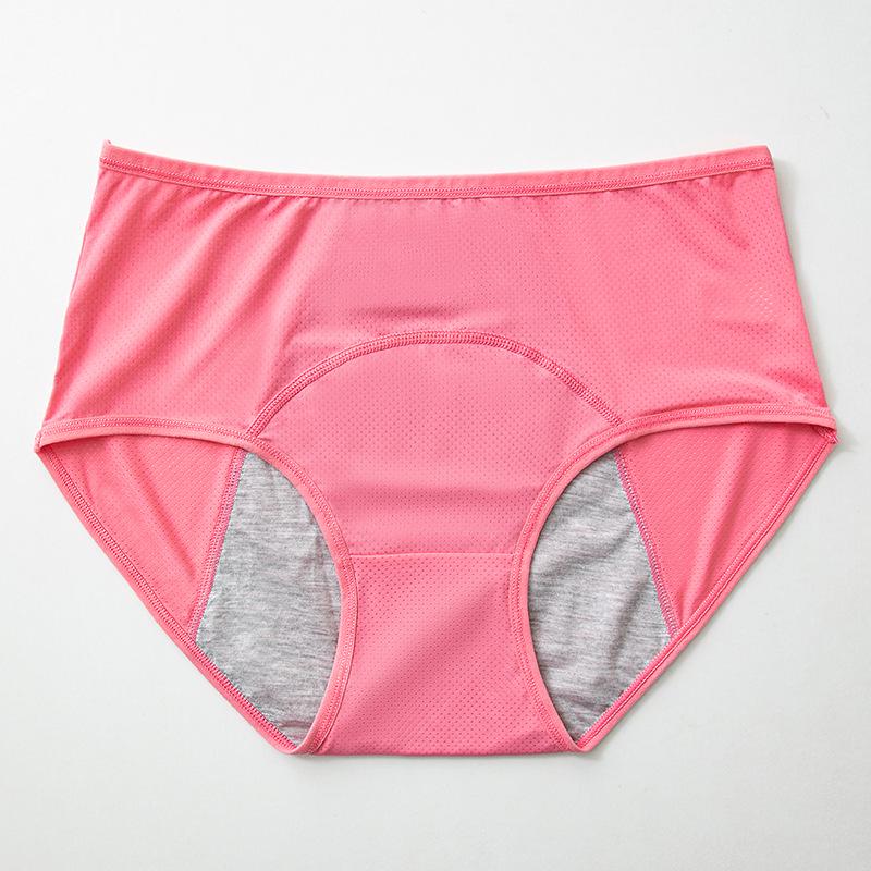 Mid-Waist Leak-Proof High-Elastic Menstrual Briefs for Women, Sizes 80-280 lbs, Comfortable & Breathable.