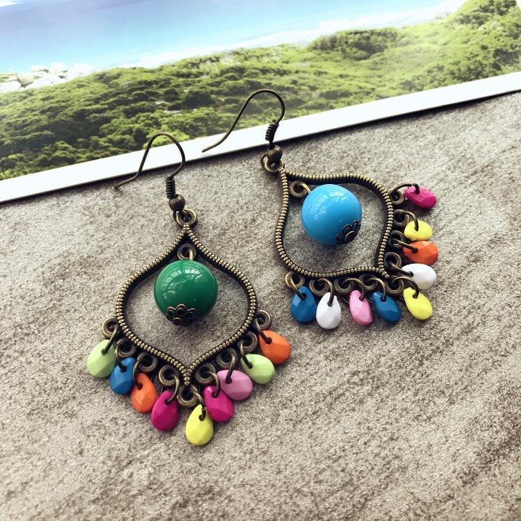 Shuimu's Language, Simple Water Drop Heart Earrings Femininity Small Retro Fashion Versatile Earrings