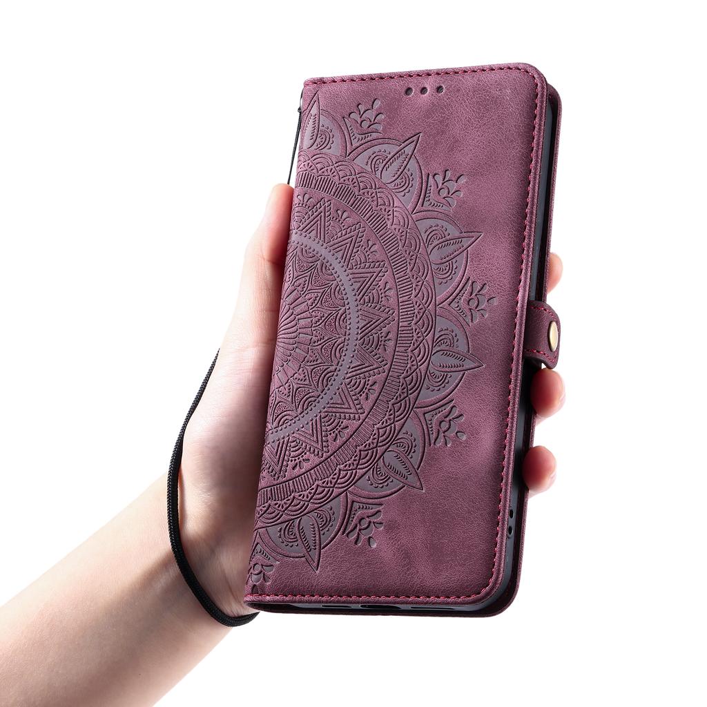 Style 016 For Samsung Galaxy A25 5G (Global) (161.0 x 76.5 x 8.3mm) Case Skin Feel Totem Imprinted Wallet Leather Phone Cover
