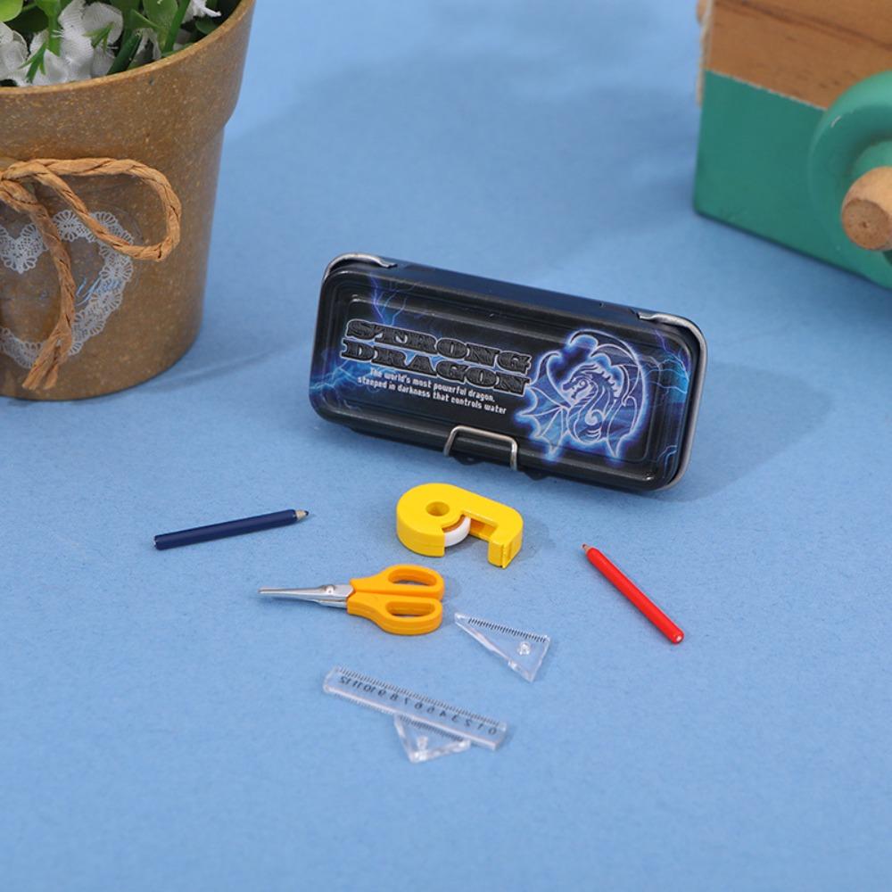 

Double-layer Doll House Pencil Case Scene Decoration Miniature Iron Box Children Gift чёрный