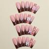 Long Pipe Wear Nail Chocolate French Bow Pearl Fake Nail Removable Nail Art Nail Piece