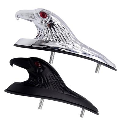 1 Pcs Universal Motorcycle Eagle Head Fender Ornament with Red Lighted Eye Front Mudguard Bonnet Decoration Moto Accessories